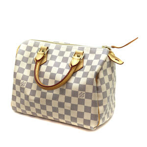 LOUIS VUITTON Speedy Bag Boston Damier Canvas Azur White